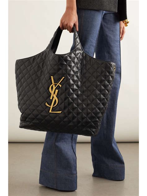 ysl tote bg|YSL large quilted tote bag.